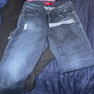 Jennifer Lopez Distressed blue Cropped Jeans